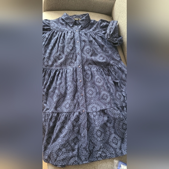 Maternity Busem Navy Dress Shirt Size Large - Picture 7 of 13